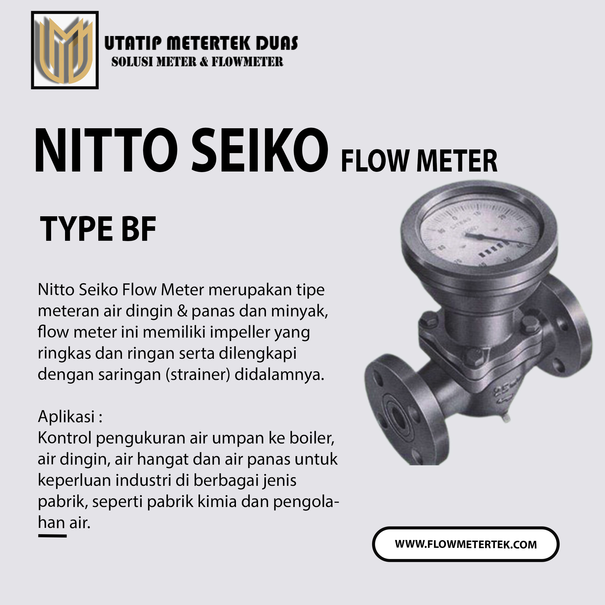 Nitto Seiko Flow Meter Type BF