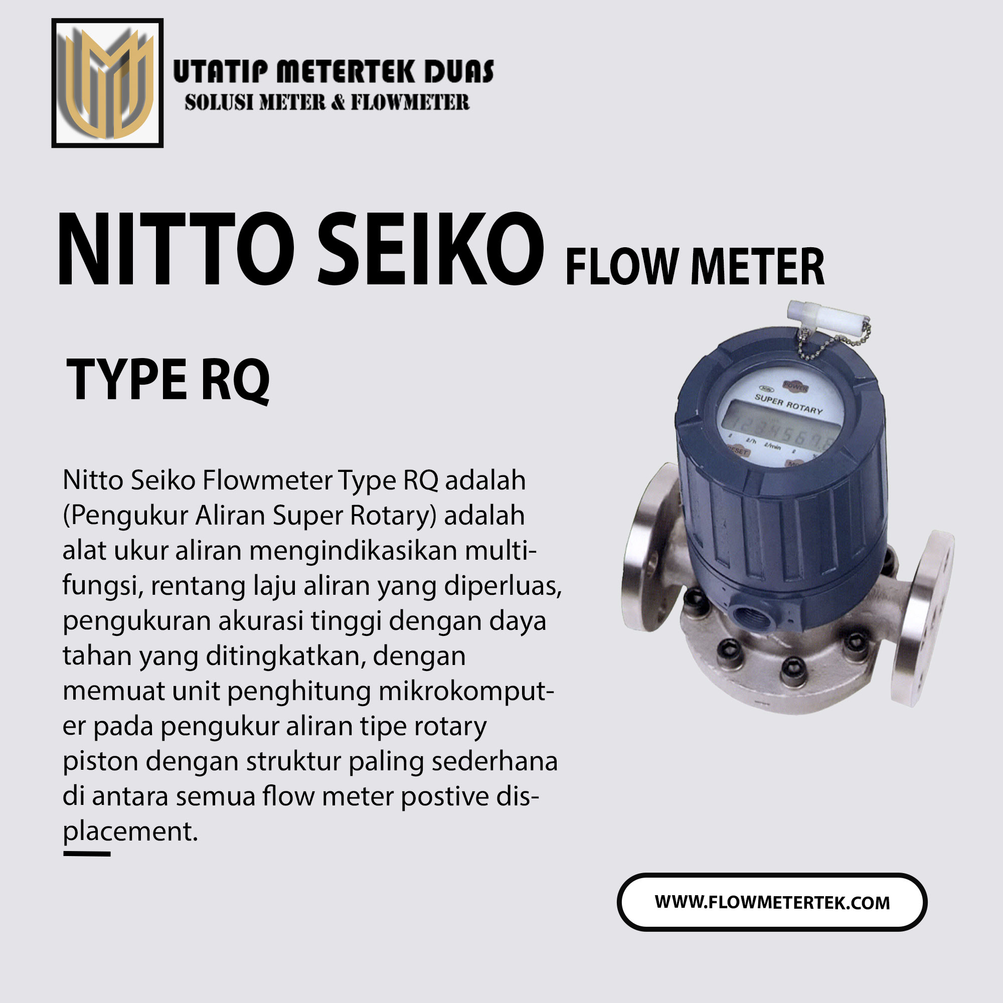 Nitto Seiko Flow Meter Type RQ